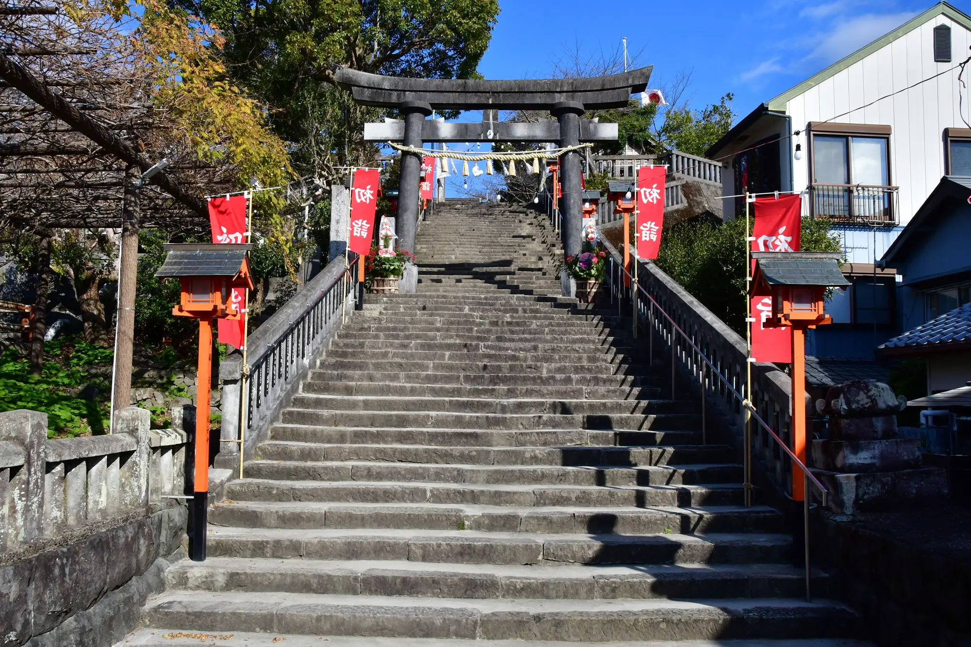 高知　学問・合格祈願　パワースポット：第4位　一條神社　　石段